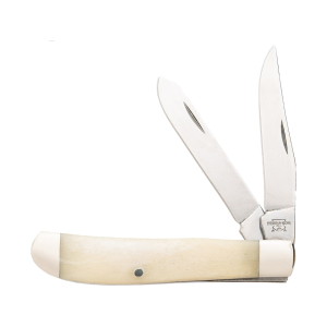 Bear & Son WSB07 Folding Knife 2.75" Clip Point Carbon Satin Blade Bone Handle White - Bear & Son