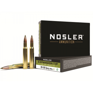 ler E-Tip 30-06 Springfield 168 Grain Nosler Expansion Tip (E-Tip) Polymer Tip Lead Free Box Of 20 Ammo