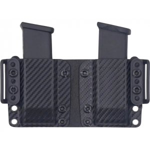 ROUNDED Double Magazine Holder 45 ACP Double Stack Kydex Carbon Fiber