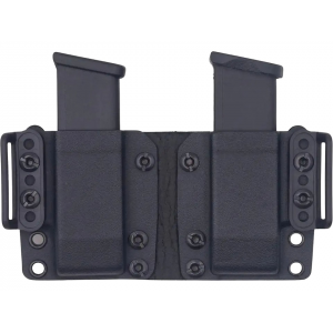 ROUNDED Double Magazine Holder 380 ACP Single Stack Kydex Black