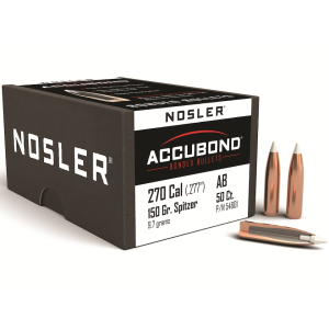Nosler AccuBond 6.8mm, 270 Caliber (277 Diameter) Bullets 150 Grain Bonded Polymer Tip Box of 50
