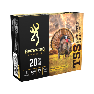 Browning TSS Turkey 20 Gauge Ammo 3 #7 And #9 Tungsten Shot 1-1/2 Oz Box Of 5 wning TSS Turkey 20 Gauge 3 #7 And #9 Tungsten Shot 1-1/2 Oz Box Of 5 Ammo