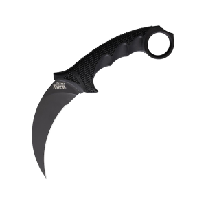 Cold Steel Steel Tiger Fixed Blade Knife 4.75" Karambit AUS-8 Black Blade Griv-Ex Handle Black - Cold Steel