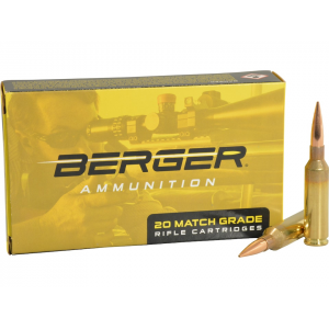 ger Match Grade 6mm Creedmoor 105 Grain Berger Hybrid Target Jacketed Hollow Point Box Of 20 Ammo