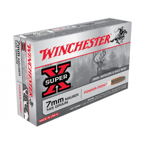 chester Super X 7x57mm Mauser (7mm Mauser) 145 Grain Winchester Power-Point Jacketed Soft Point Box Of 20 Ammo