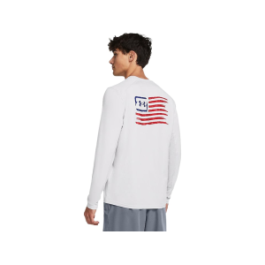 Under Armour Men's Iso-Chill Freedom Back Graphic Long Sleeve Crew Neck Shirt Halo Gray Large