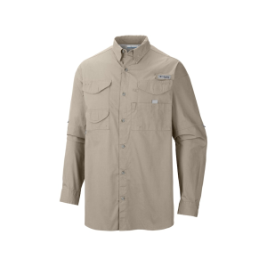 Columbia Men's PFG Bonehead Long Sleeve Shirt Fossil Large - Columbia