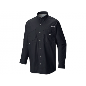 COLUMBIA Men's PFG Bonehead Long Sleeve Shirt Black Medium