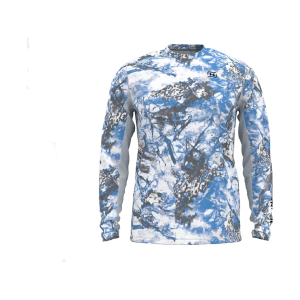 Under Armour Men's Iso-Chill Shorebreak Camo Long Sleeve Crew Neck Shirt Carolina Blue XL - Under Armour