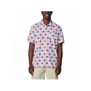 COLUMBIA Men's Trollers Best Short Sleeve Shirt White PFG Banner Large