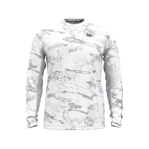 Under Armour Men's Iso-Chill Shorebreak Camo Long Sleeve Crew Neck Shirt White Large - Under Armour