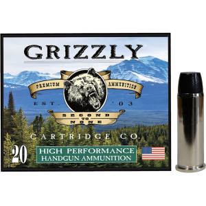 Grizzly Cartridge Bear Load 44 Remington Magnum Ammo 300 Grain Flat Nose Box of 20 - Grizzly Cartridge