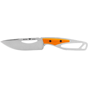Buck Knives PakLite Field Fixed Blade Knife 4" Drop Point 420HC Satin Blade Nylon Handle Orange - Buck Knives
