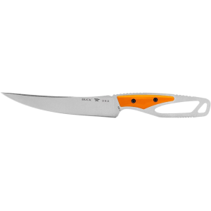Buck Knives PakLite Processor Fixed Blade Knife 5.75" Fillet 420HC Stonewashed Blade Nylon Handle Orange - Buck Knives