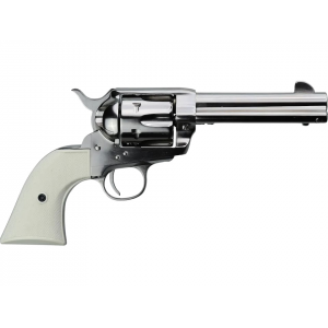 Pietta 1873 Gunfighter 45 Colt (Long Colt) Revolver 4.75" Nickel Barrel 6 Round White Grip - Pietta