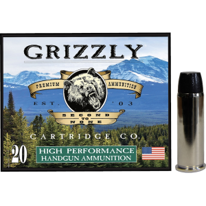 Grizzly Cartridge Bear Load 44 Remington Magnum Ammo 260 Grain Flat Nose Box of 20 - Grizzly Cartridge