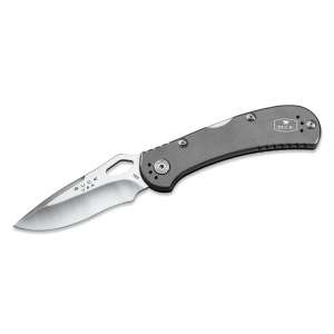 Buck Knives 722 Spitfire Pocket Knife 3.25" Drop Point 420HC Satin Blade Aluminum Handle Gray