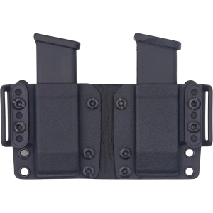 Rounded Double Magazine Holder 9mm, 40 S&W Single Stack Kydex Black - Rounded
