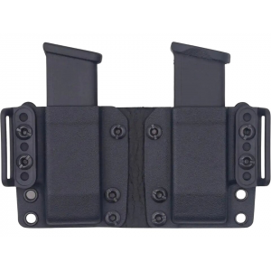 ROUNDED Double Magazine Holder 45 ACP Single Stack Kydex Black