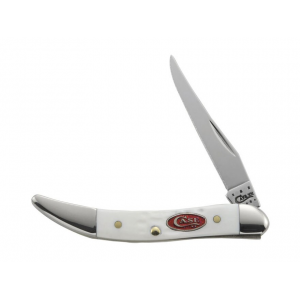 Case Sparxx Small Texas Toothpick Pocket Knife 3" Clip Point Stainless Steel Satin Blade Jigged Synthetic Handle White - Case