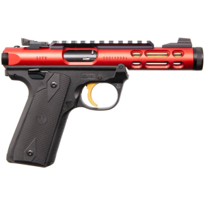 Ruger Mark IV 22/45 Lite 22LR Pistol 4.4" Threaded Barrel 10+1 Round Black Grip Red Frame