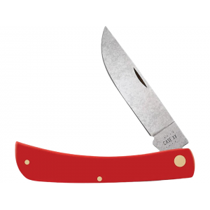 Case Sod Buster Pocket Knife 3.7" Skinner Carbon Steel Bowl Blade Synthetic Handle Red - Case