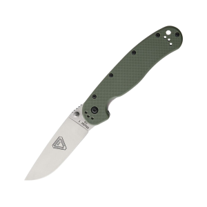 Ontario RAT 1 Pocket Knife 3.6" Drop Point D2 Satin Blade Nylon Handle OD Green - Ontario