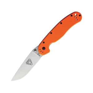 Ontario RAT 1 Pocket Knife 3.6" Drop Point D2 Satin Blade Nylon Handle Orange - Ontario