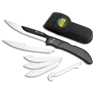 Outdoor Edge Razorbone Pocket Knife 3.5" Drop Point 420J2 Stainless Blade TPR Overmold Handle Gray - Outdoor Edge