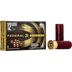 Federal Premium Personal Defense 12 Gauge Ammo 2-3/4 #00 Buckshot 9 Pellets Case Of 250 (50 Boxes Of 5) eral Premium Personal Defense 12 Gauge 2-3/4 #00 Buckshot 9 Pellets Case Of 250 (50 Boxes Of 5) Ammo