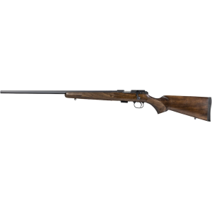 CZ 457 American Bolt Action Rifle 22 Long Rifle 24" Left Hand Blued Threaded Barrel Black Frame Turkish Walnut Field Stock
