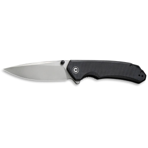 CIVIVI Brazen Folding Knife 3.46" Drop Point 14C28N Stonewashed Blade G-10 Handle Black