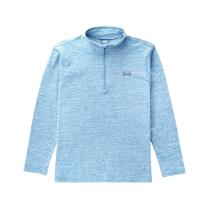AFTCO Men's Coastal Layer Quarter Zip Shirt Air Force Blue Heather Large
