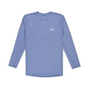 AFTCO Men's Air O Mesh Long Sleeve Crew Neck Shirt Bering Sea Heather Medium