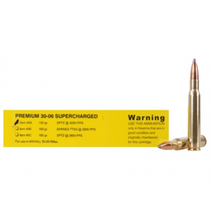 falo Bore Supercharged 30-06 Springfield 150 Grain Jacketed Soft Point Box Of 20 Ammo