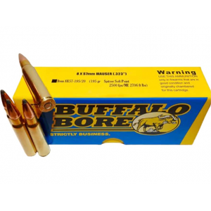falo Bore 8x57mm JS Mauser (8mm Mauser) 195 Grain Spitzer Box Of 20 Ammo