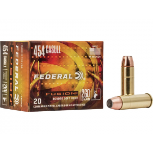 eral Fusion 454 Casull 260 Grain Jacketed Hollow Point Box Of 20 Ammo