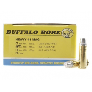 BUFFALO Bore Outdoorsman 41 Remington Magnum Ammo 230 Grain Semi-wadcutter Box Of 20