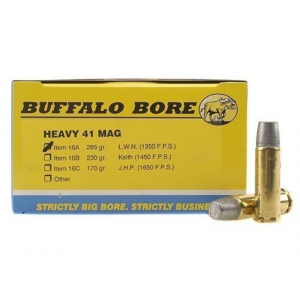 BUFFALO Bore Outdoorsman 41 Remington Magnum Ammo 265 Grain Flat Nose Box Of 20