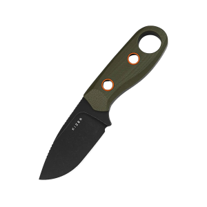 Kizer Beaver Fixed Blade Knife 2.75" Drop Point D2 Black Stonewash Blade G-10 Handle OD Green - Kizer