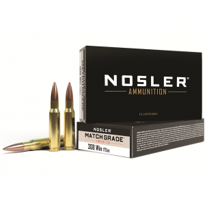 ler Match Grade 308 Winchester 175 Grain Nosler Custom Competition Jacketed Hollow Point Box Of 20 Ammo