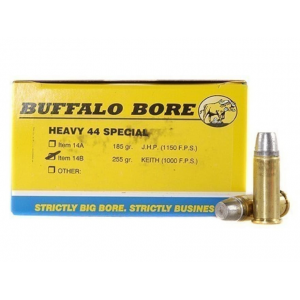 BUFFALO Bore Outdoorsman 44 Special Ammo 255 Grain Semi-wadcutter Box Of 20