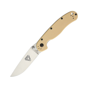 Ontario RAT 2 Pocket Knife 3" Drop Point D2 Satin Blade G-10 Handle Desert Tan - Ontario