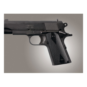 Hogue Extreme Series Grips for 1911 Officer Checkered G10 Black - Hogue