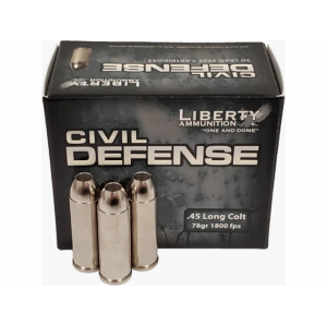 erty Ammunition Civil Defense 45 Colt (Long Colt) 78 Grain Fragmenting Hollow Point Lead Free Box Of 20 Ammo