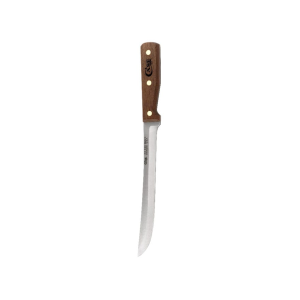 Case Kitchen Slicing Knife 9" Drop Point Stainless Steel Blade Wood Handle Brown - Case