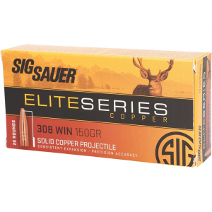  Sauer Elite Performance Hunting HT 308 Winchester 150 Grain Sig HT Solid Copper Solid Hollow Point Lead Free Box Of 20 Ammo