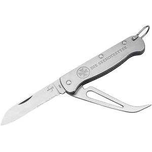 Boker Knives Seenotretter 01 Pocket Knife 3.35" Partially Serrated Drop Point 1.4116 Satin Blade Stainless Steel Handle Stainless - Boker Knives