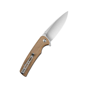Sencut Sachse Folding Knife 3.47" Drop Point 9Cr18MoV Satin Blade Micarta Handle Brown - Sencut