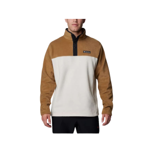 Columbia Men's Steens Mountain Henley Sweatshirt Dark Stone/Delta/Black Large - Columbia